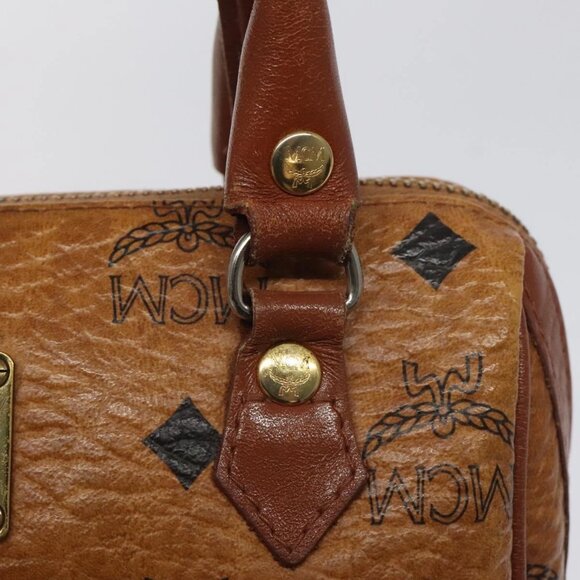 MCM Vicetos Logogram Hand Bag PVC Leather 2way Brown Auth sw254 - Picture 13 of 16
